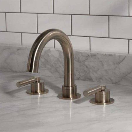 Senska 3-Hole Bath Filler - Deck Mounted - Metal Lever - Brushed Nickel