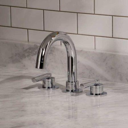 Senska 3-Hole Bath Filler - Deck Mounted - Metal Lever - Chrome