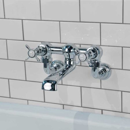 Aysgarth Bath Filler Tap Wall Mounted X Top 3/4BSP