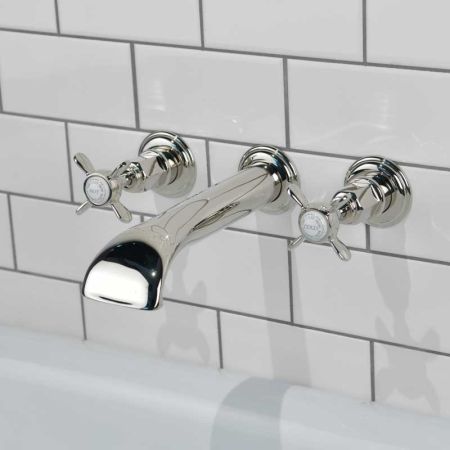 Aysgarth - 3-Hole Bath Filler - Wall Mounted - X-Top