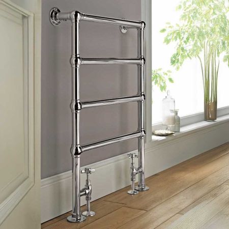 Vogue Ballerina Mild Steel Base - Heating Only - Floor Mounted - Chrome