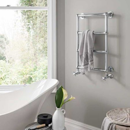 Vogue Ballerina Mild Steel Base - Heating Only - Wall Mounted - Chrome