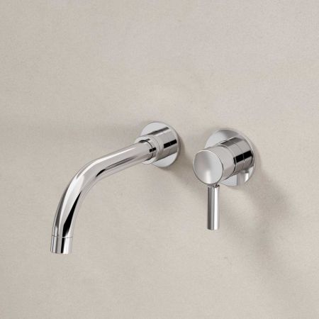Senska - 2-Hole Basin Mixer - Wall Mounted - Metal Lever - Chrome