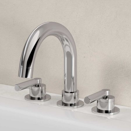 Senska 3-Hole Bath Filler - Deck Mounted - Metal Lever - Chrome