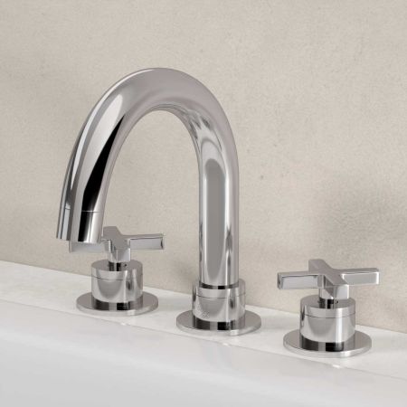Bayor 3-Hole Bath Filler - Deck Mounted - X-Top - Chrome