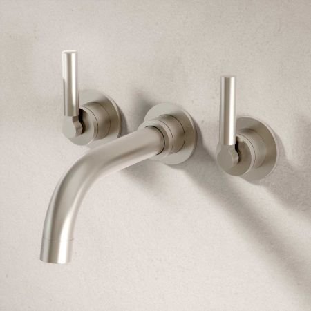 Bayor Wall Mounted 3 Hole Bath Filler - Metal Lever