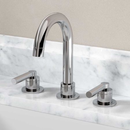 Senska - 3-Hole Basin Mixer - Deck Mounted - Metal Lever - Chrome
