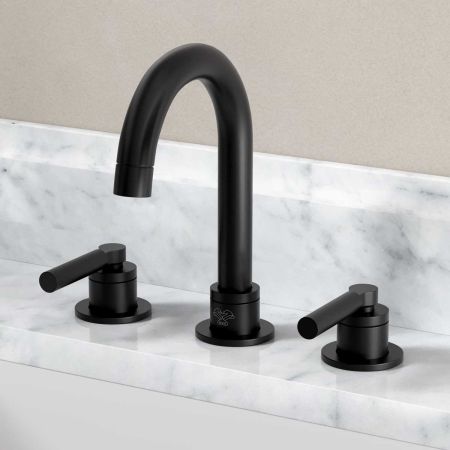 Senska - 3-Hole Basin Mixer - Wall Mounted - Metal Lever