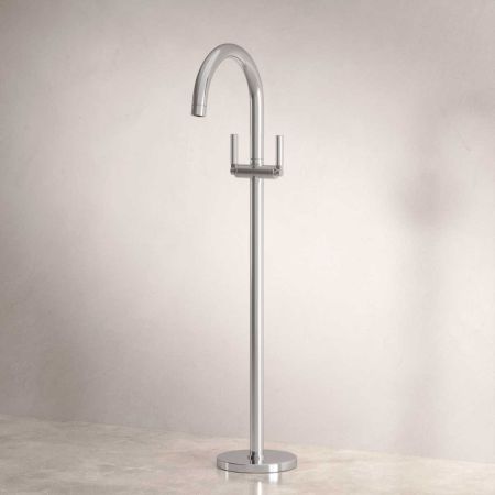 Senska - Bath Filler - Floor Mounted - Metal Lever - Chrome