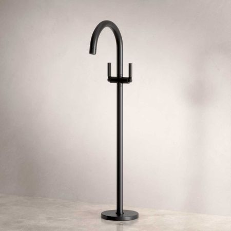 Senska - Bath Filler - Floor Mounted - Metal Lever - Matt Black
