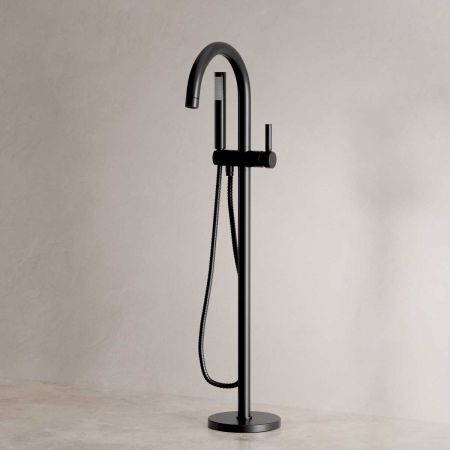 Bayor Floor Mounted Bath Shower Mixer - Metal Lever