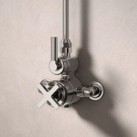 Bayor Single Outlet Exposed Shower with 8" Rose - Metal Lever - Brushed Nickel