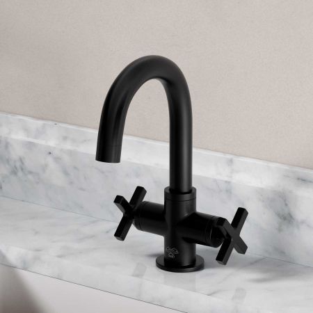 Bayor Monobloc Basin Mixer - Deck Mounted - X-Top - Matt Black
