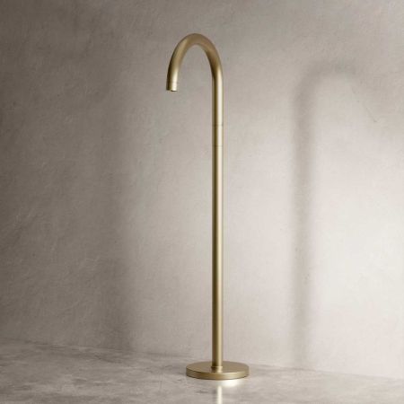 Bath Spout - Floor Mounted - Brushed Brass