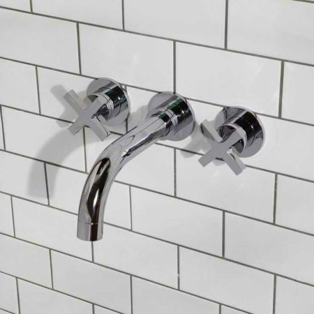 Bayor 3-Hole Bath Filler - Wall Mounted - X-Top