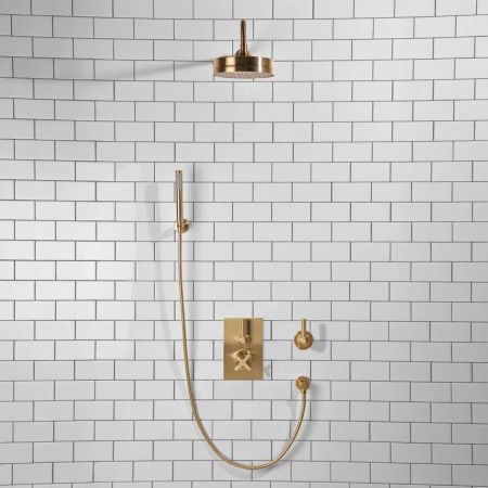 Elbe - Concealed Shower Set + Diverter - Hook Mount - Metal Lever/Metal Lever - 8" or 6" Rose