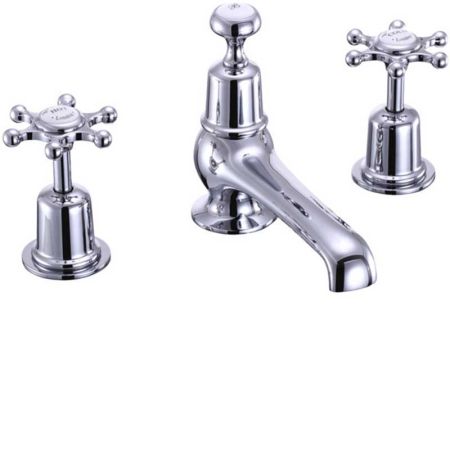 Burlington Birkenhead 3 Tap Hole Basin Mixer with Pop-Up Plug