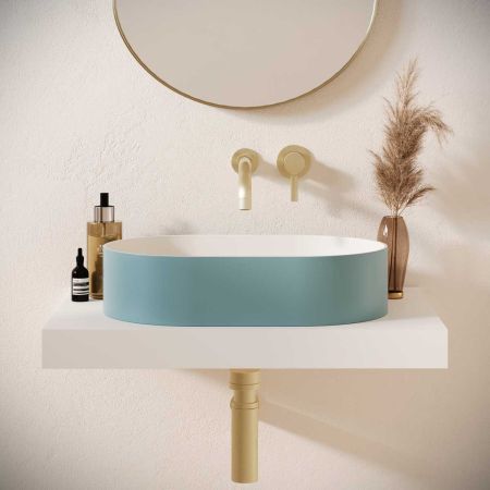 Caspar Stone Countertop Basin - Morning Blue