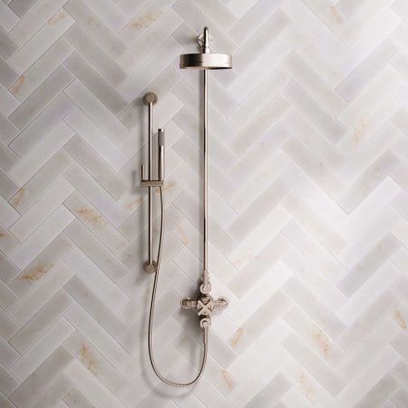 Elbe Dual Outlet Shower Kit - Exposed Valve - Matt Black Lever - Handshower Slider-Rail - Matt Black