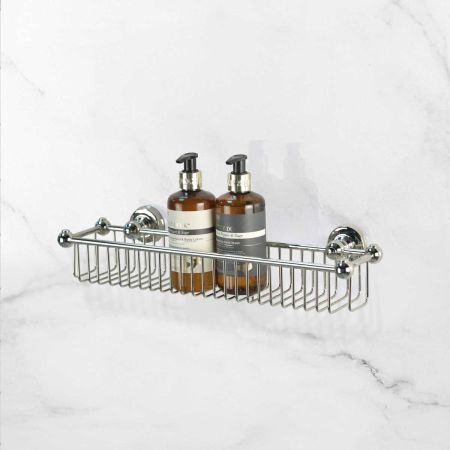 Traditional Bottle Basket - Polished Nickel