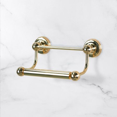 Traditional Bar Toilet Paper Holder - Living Brass