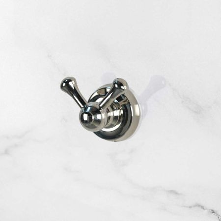 Traditional Double Robe Hook - Polished Nickel