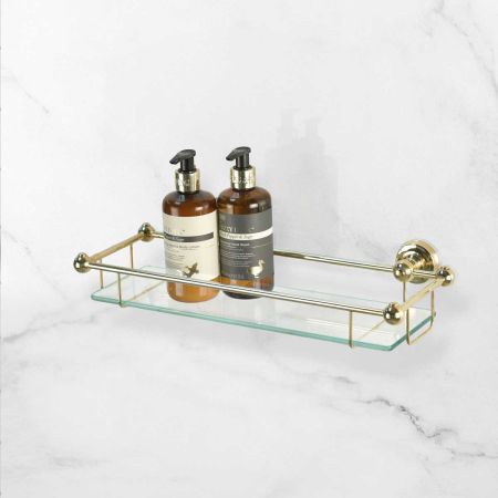 Traditional Gallery Shelf - Polished Brass