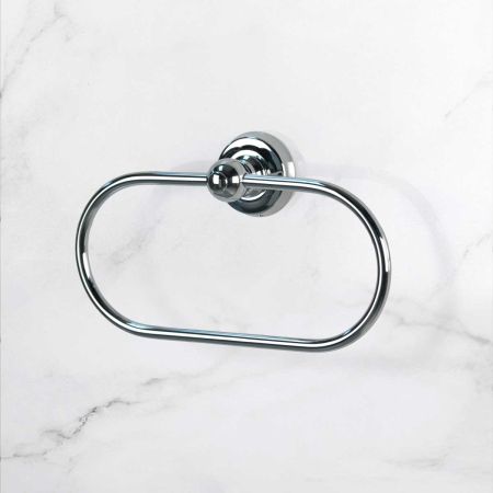 Traditional Oval Towel Ring - Chrome