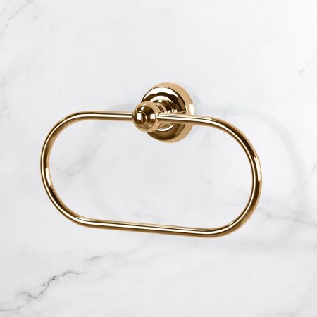 Traditional Oval Towel Ring - Living Brass