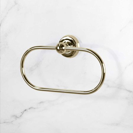 Traditional Oval Towel Ring - Polished Brass