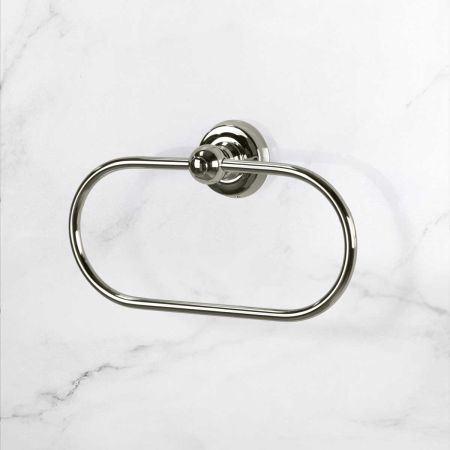Traditional Oval Towel Ring - Polished Nickel