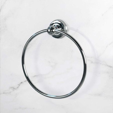 Traditional Round Towel Ring - Chrome
