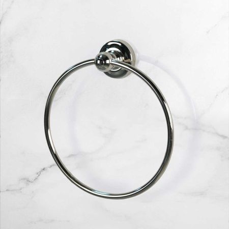 Traditional Round Towel Ring - Polished Nickel