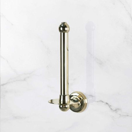 Traditional Spare Toilet Roll Holder - Polished Brass