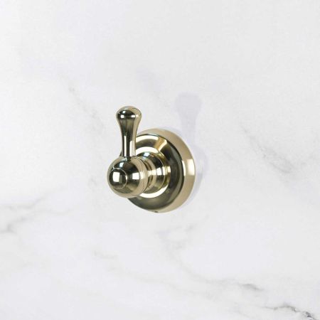 Traditional Single Robe Hook - Polished Brass