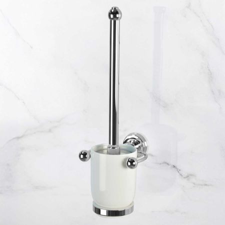 Traditional Wall Mounted Toilet Brush Holder - Chrome