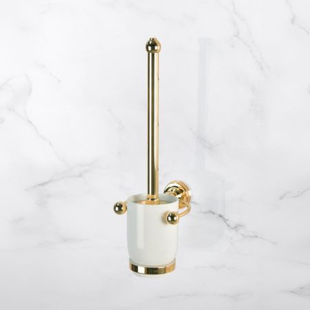Traditional Wall Mounted Toilet Brush Holder - Living Brass