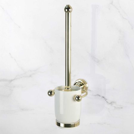 Traditional Wall Mounted Toilet Brush Holder - Polished Brass