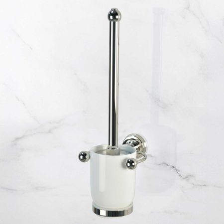 Traditional Wall Mounted Toilet Brush Holder - Polished Nickel