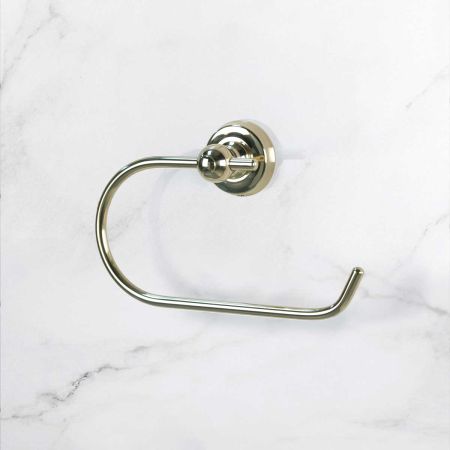 Traditional Wire Toilet Paper Holder - Polished Brass