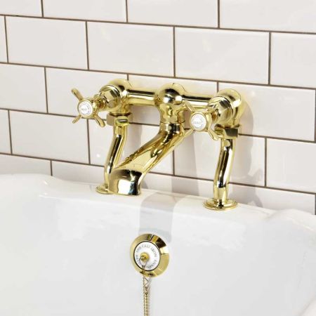 Aysgarth Bath Filler Tap X Top Timeless Brass 3/4BSP