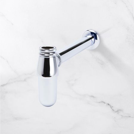 Traditional Round Bottom Basin Bottle Trap - Chrome Finish