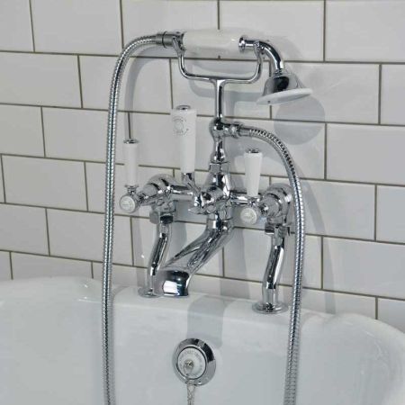 Linton Bath Shower Mixer White Lever 3/4BSP