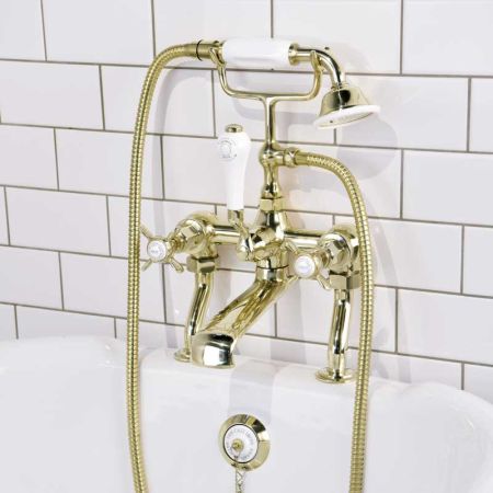 Aysgarth Bath Shower Mixer X Top Timeless Brass 3/4BSP