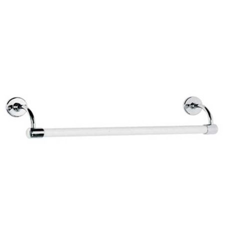Lefroy Brooks Classic Large Bore (1") Stove Enamelled Towel Bar 762mm With Large Back Plates (Extra Long 30")  LB4508