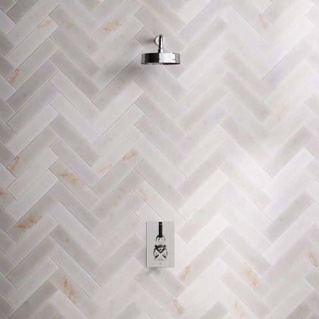 Elbe - Concealed Shower Set - Black Lever - 8" Rose - Chrome