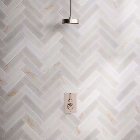 Elbe - Concealed Shower Set - Metal Lever - 8" Rose - Ceiling Mounted Rose - Brushed Nickel