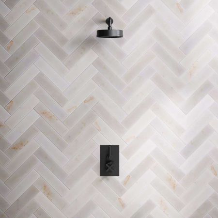 Elbe - Concealed Shower Set - Metal Lever - 8" Rose - Matt Black