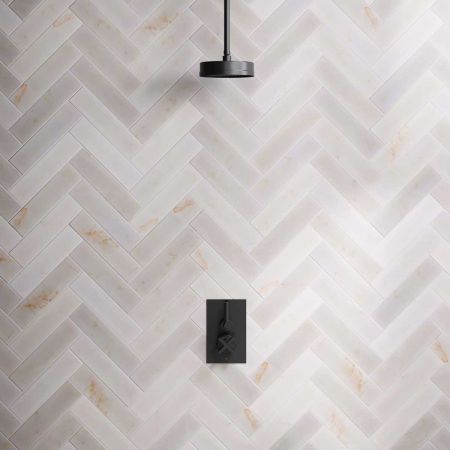 Elbe - Concealed Shower Set - Metal Lever - 8" Rose - Ceiling Mounted Rose - Matt Black