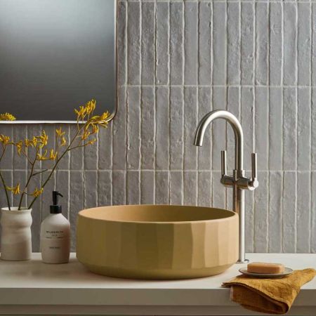 Franz Round Concrete Basin 42 Diameter - Freestanding - Ochre Yellow